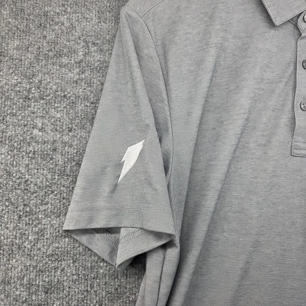 Travis Mathew Mens Pima Cotton Blend Polo Shirt Heather Grey Short Sleeve Size M